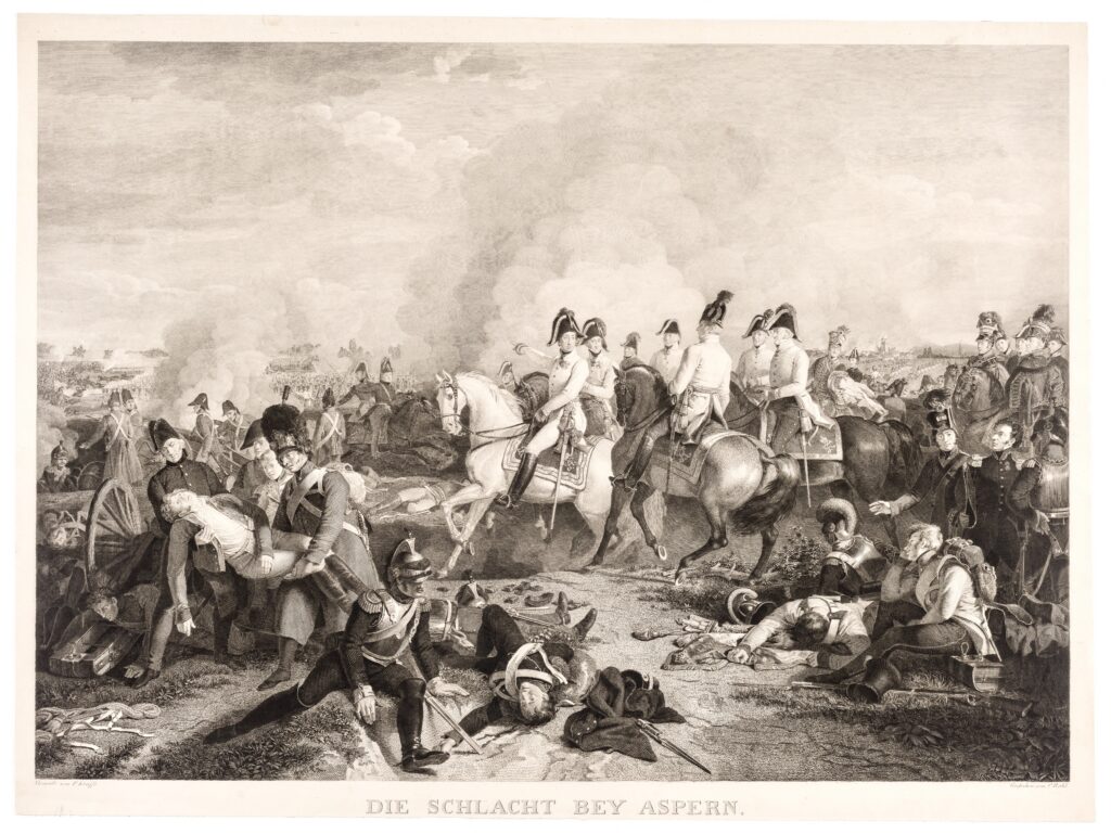 Gemälde vom Sieg der österreichischen Truppen über Napoleon bei Aspern
