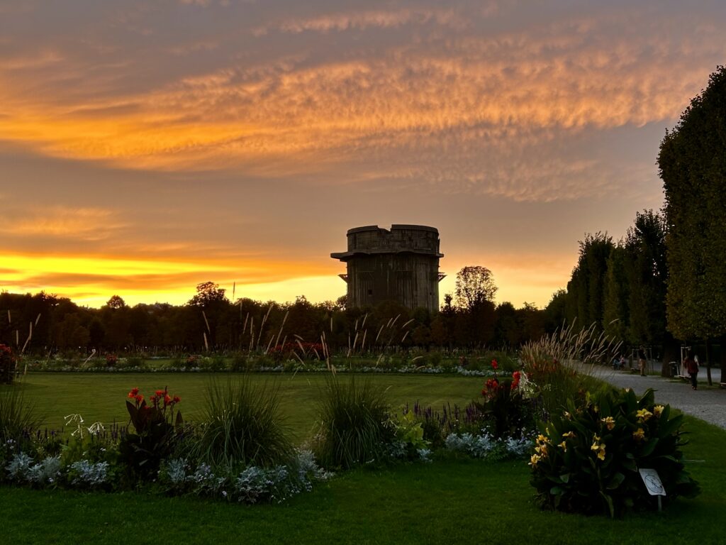 Der Augarten im Sonnenuntergang