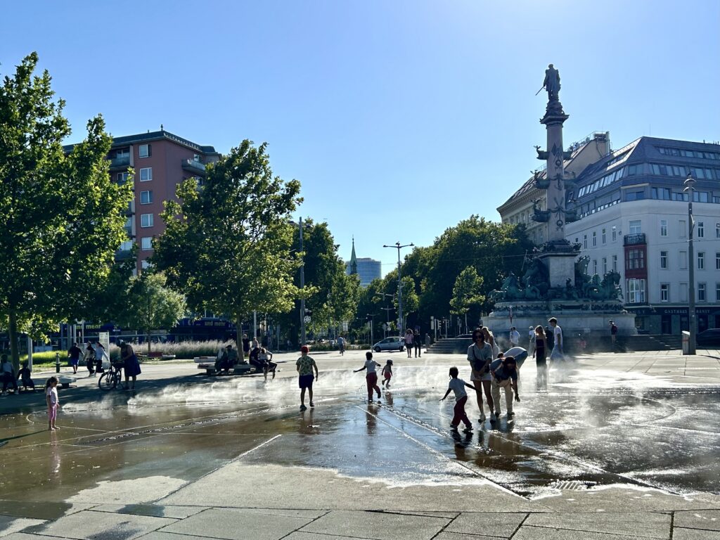 Das Wasserspiel am Praterstern