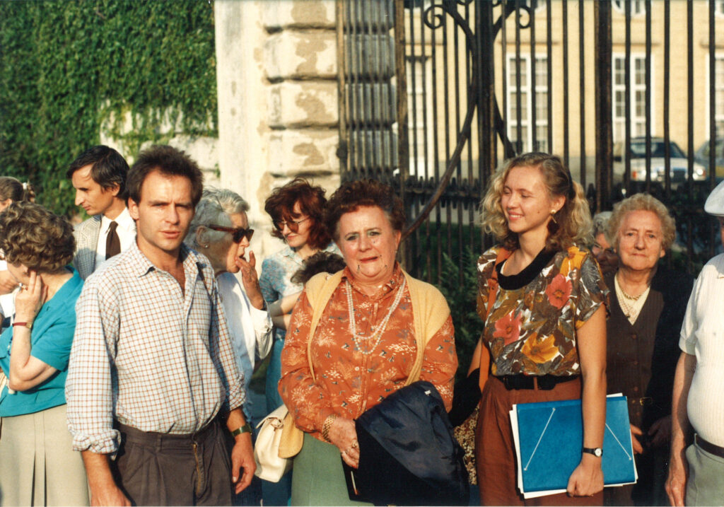 Dieter Schreiber und Uschi Reisinger (später Schreiber) 1989 bei der ersten Augartenführung.