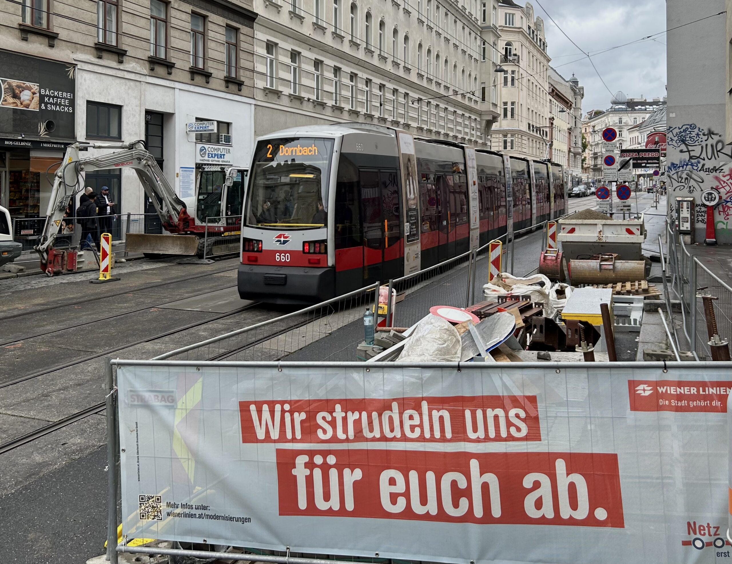 Gleisbauarbeiten in der Taborstraße
